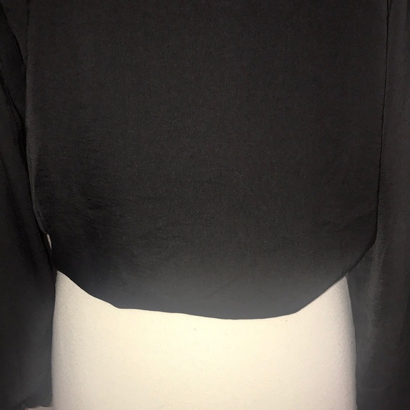 EUC BLUE  LIFE SILKY BLOUSE W/ lace trim - Picture 6 of 7